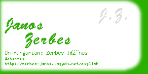 janos zerbes business card